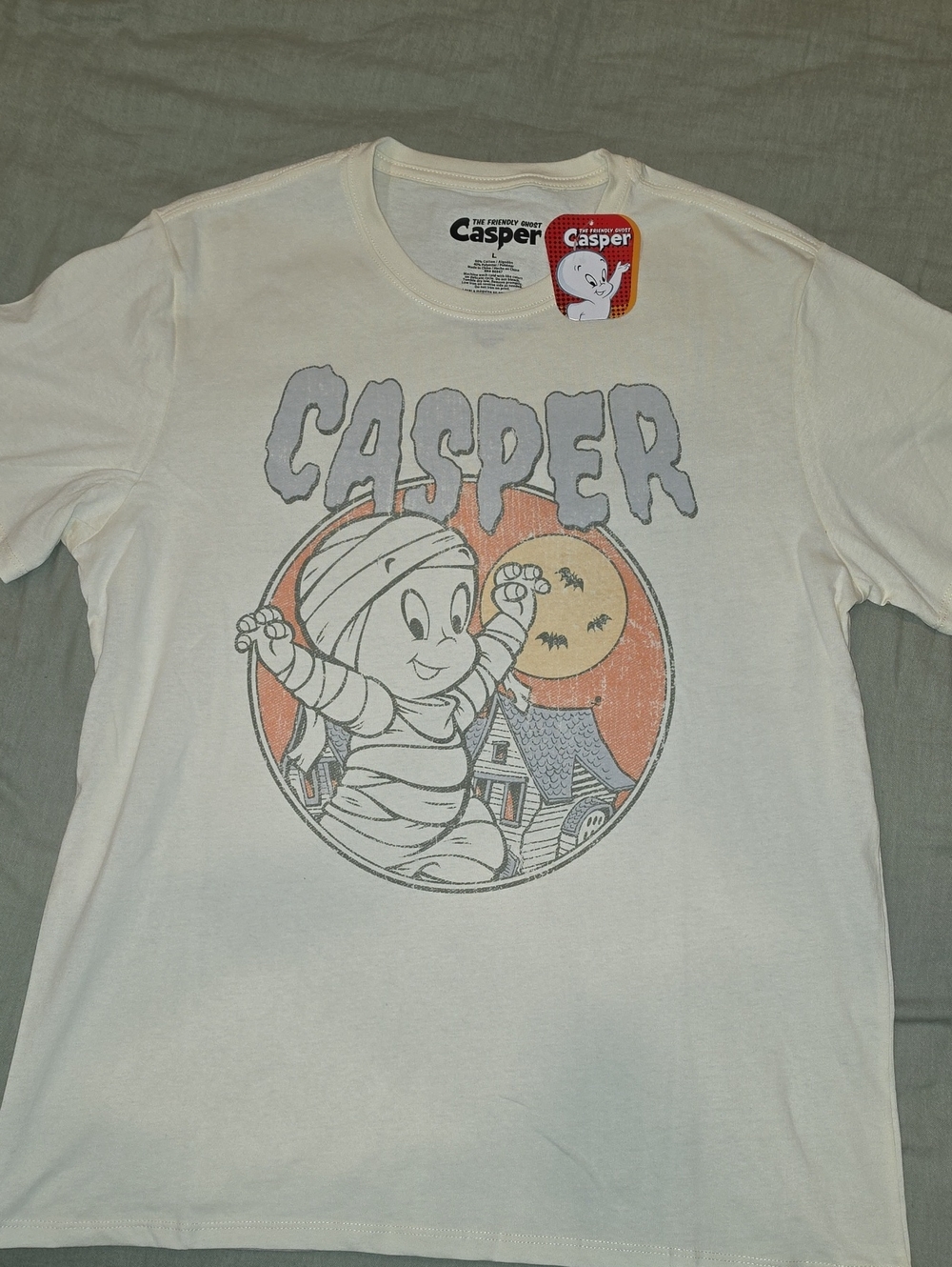 Casper The Friendly Ghost Casper Graphic Tee Gray Large NWT